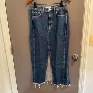 Mango Scarlet Denim Midi Skirt - Medium